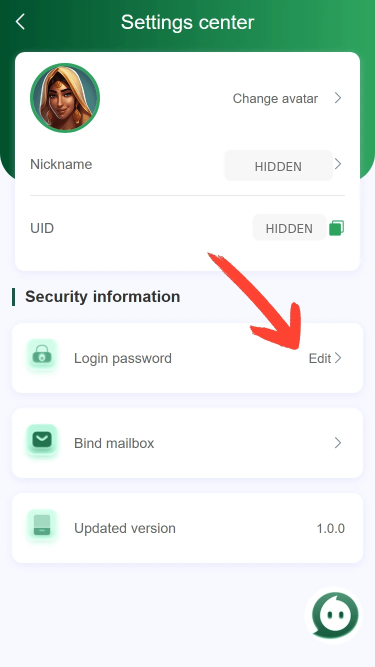 BG678 Game Settings center showing Login password